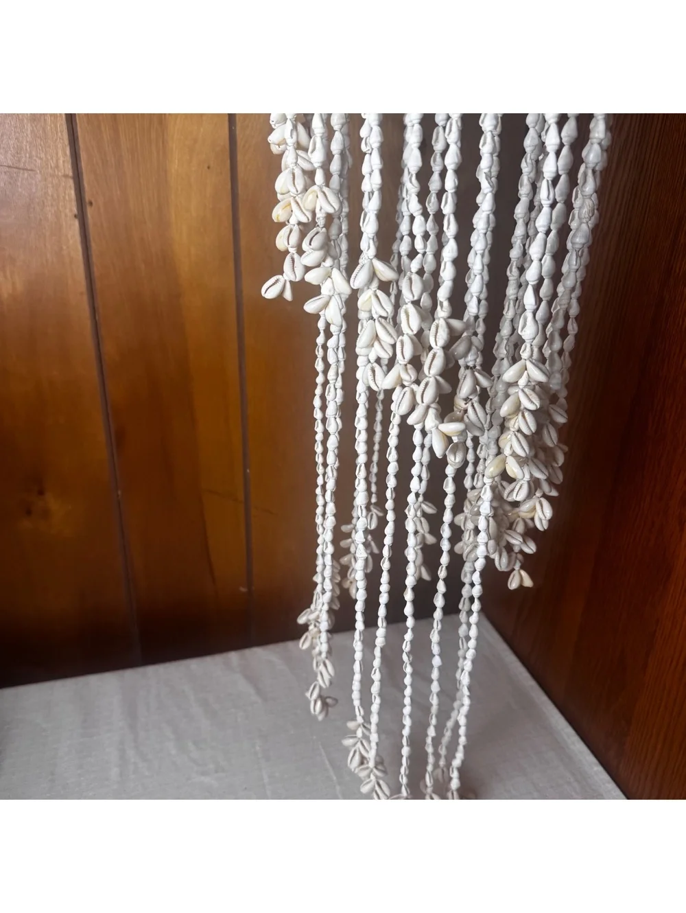 Vintage Shell Wind Chime Chandelier Hanging Coastal Boho Seashell Decor 36”